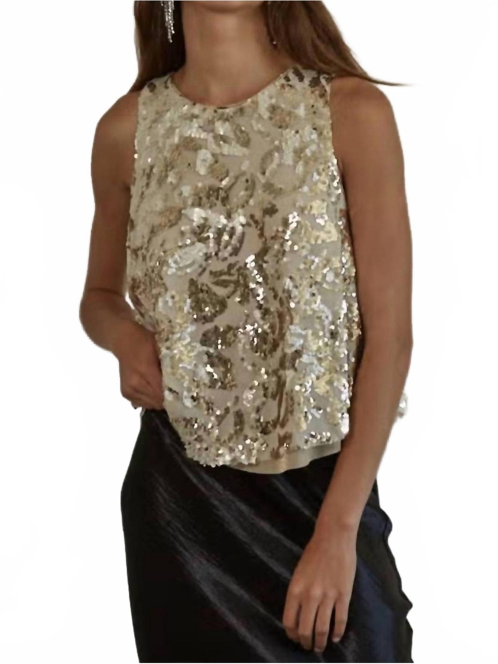 New without tags By Together Champagne Sequin Camisole Top Small